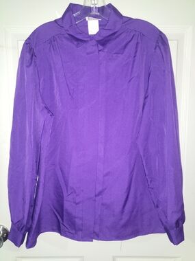 Act III Purple Women's Button-Front Blouse L